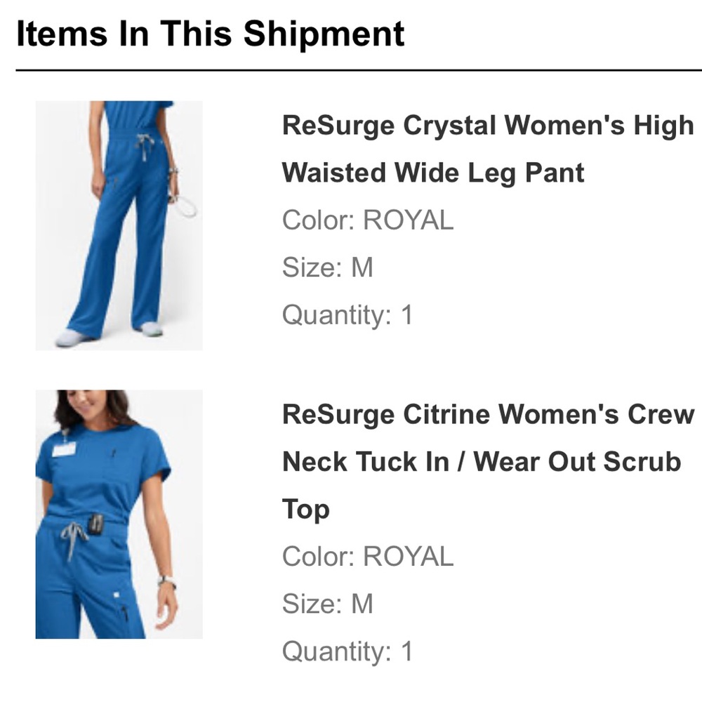 Women's High Waisted Wide Leg Pants and Scrub Top - Blue (from Resurge UA)